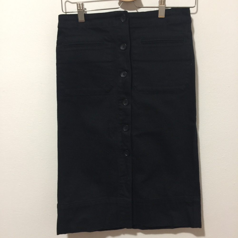UNIQLO U collection black denim midi skirt